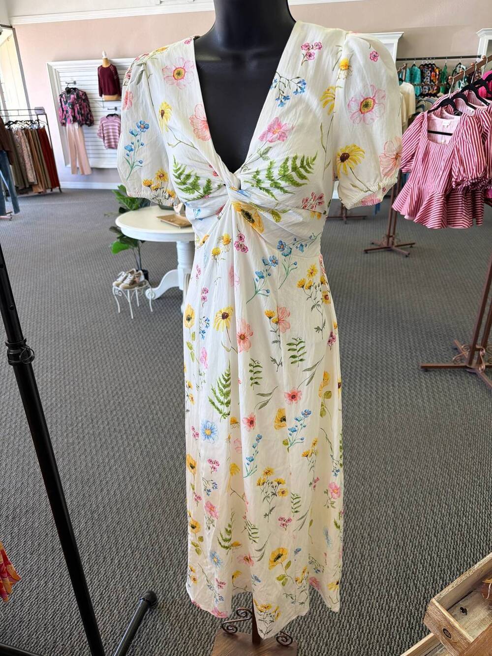 NEW TCEC women's elowen wildflower maxi dress in ivory